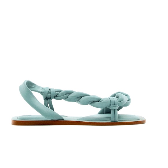 COPY - ZARA NWT LIGHT BLUE LEATHER WOVEN SANDALS - Picture 10 of 11